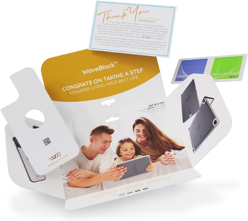 WAVEBLOCK EMF Blocker for Cell Phone - Made for iPhone 13/13 Pro - The Only Patented, Real Scientifically Backed, Lab-Tested 5G-Shield Sticker to Protect You & Your Loved Ones - USA Made White - Image 2